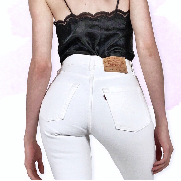 Levi's Denim - SOLD🌹Vtg 501 White Slim Fit Straight Leg Levis🌹